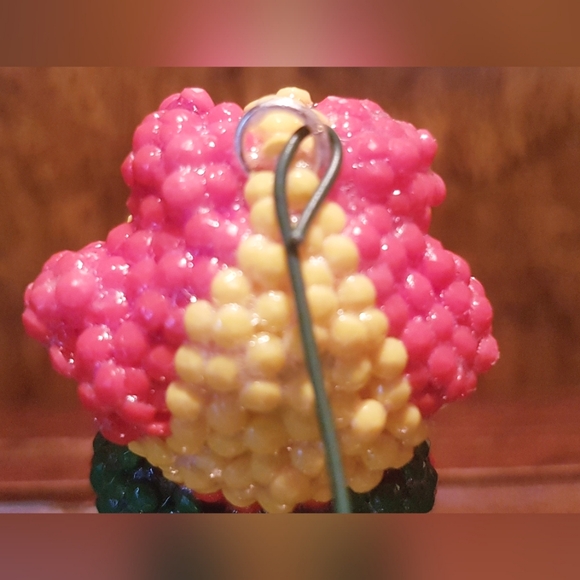 1986 Muppet Babies Miss Piggy Figure Beaded Upcycled Hand Crafted Ornament - Picture 10 of 17